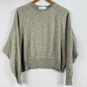 THE GREAT. Cashmere Crew Sweater 1 Neutral Tan Texture Minimalist Luxury SM